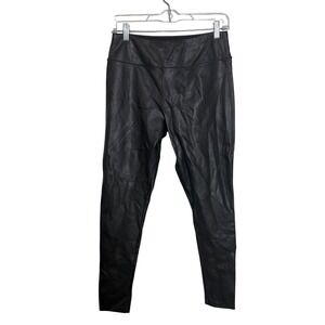 Nordstrom Womens Black Faux Leather High  Leggings Size Medium Slim Fit Pants